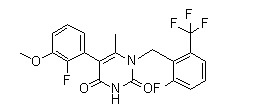 5-（2-氟-3-甲氧基苯基）-1-[[2-氟-6-（三氟甲基）苯基]甲基]-6-甲基-2,4（1H，3H）-嘧啶二酮